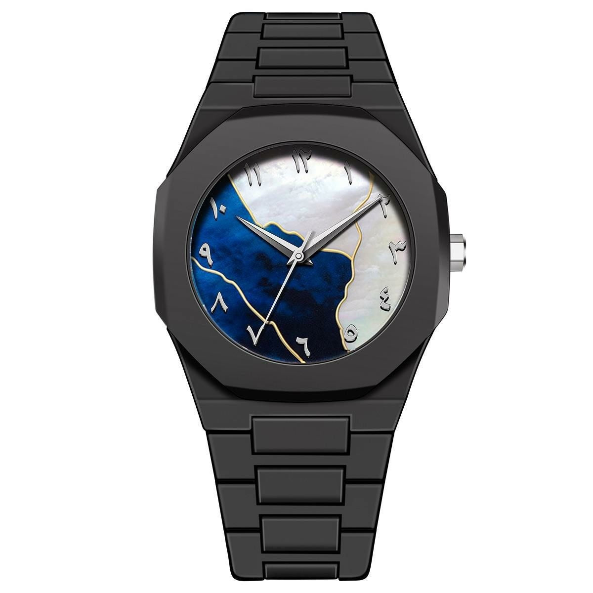 Stylish Black Arabic Aura Watch