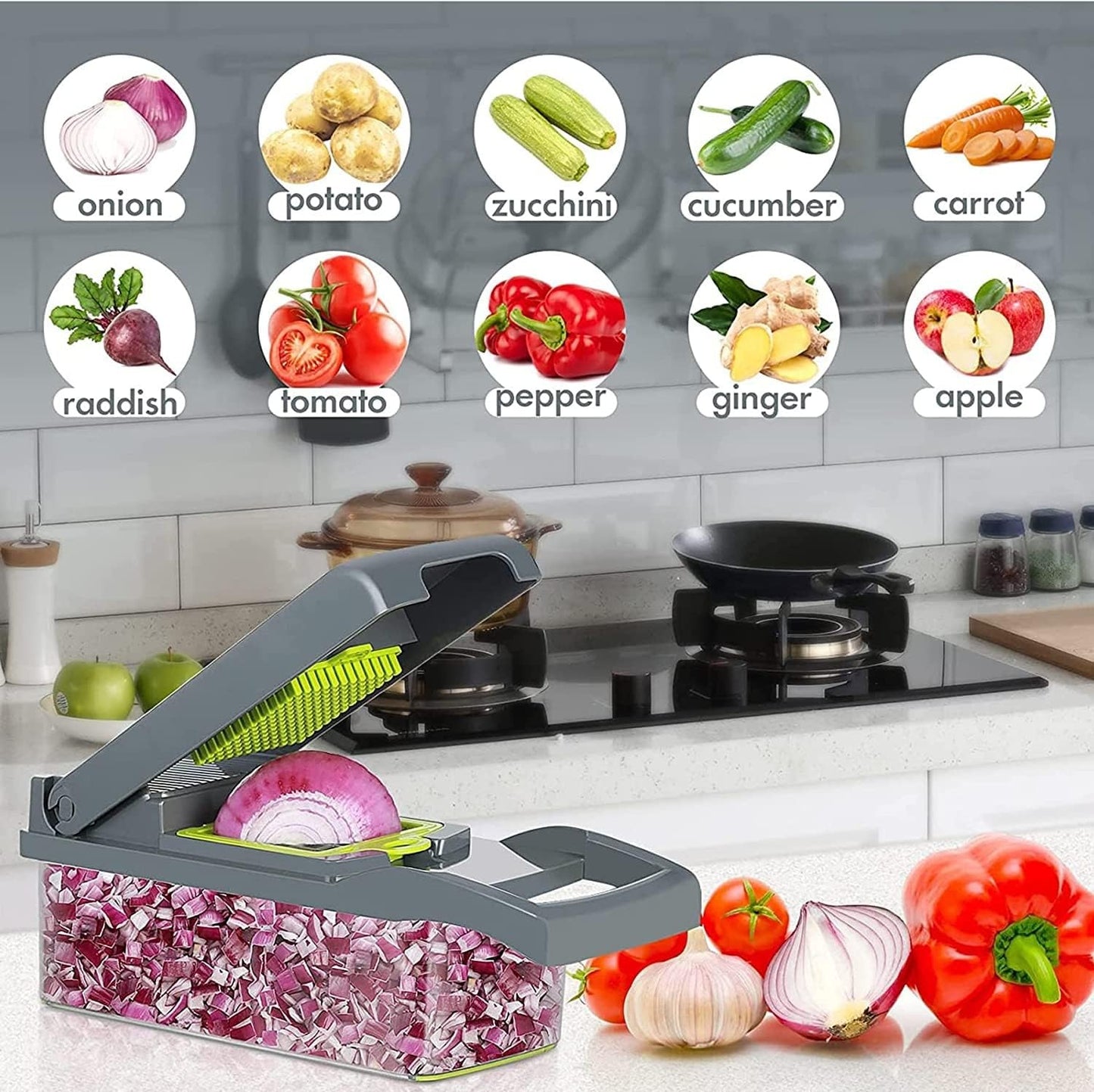 Multi Functional Vegetable Chopper & Slicer Set 22-in-1
