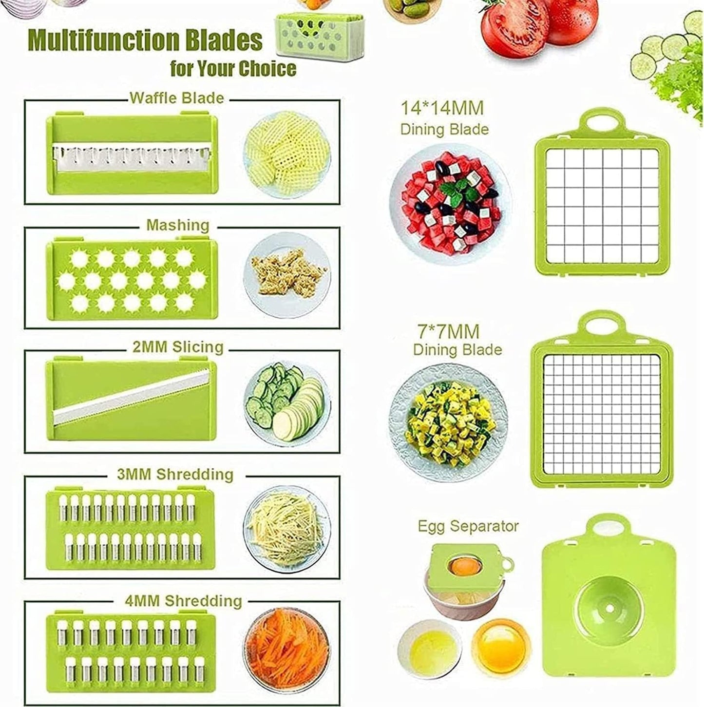 Multi Functional Vegetable Chopper & Slicer Set 22-in-1