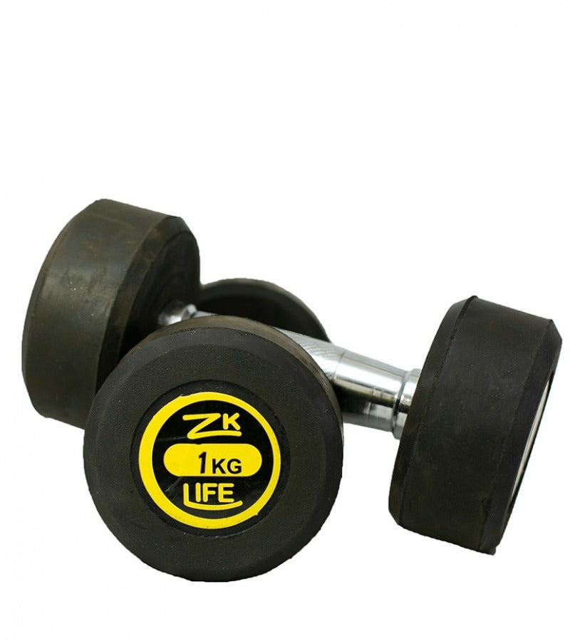 Rubber Coated Dumbbell Pair -1kg 2kg 3kg 4kg 5kg 6kg 8kg 10kg