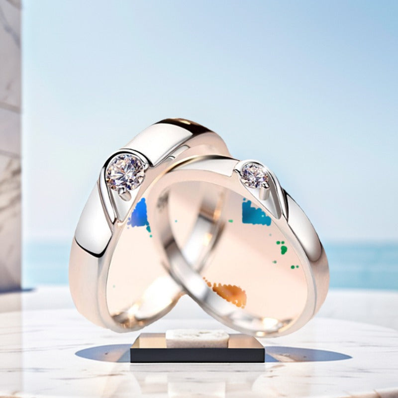 His and Her Heart Couple Rings