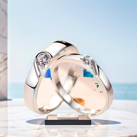 His and Her Heart Couple Rings