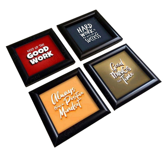 Pack of 4 Inspiration Motivational Quote Picture Frames Wall Hangings