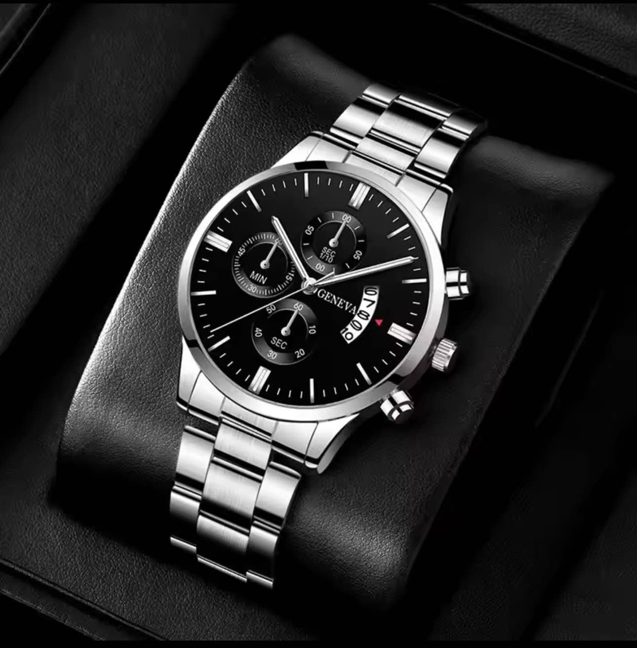 Luxury Quartz Watch With Stainless Steel Bracelet Men